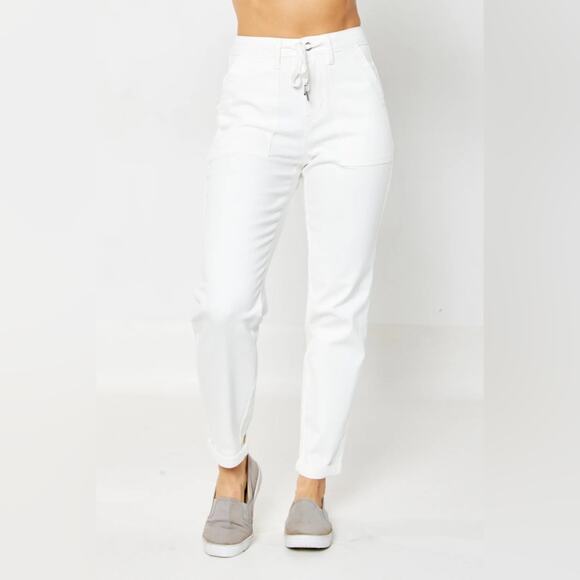 Judy Blue High Waisted Garment Dyed Joggers in White - womens 11/30 - Picture 1 of 10